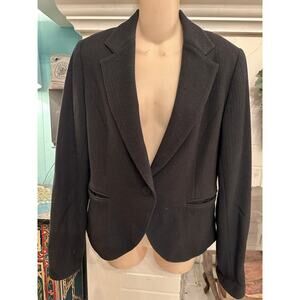 LAFAYETTE 148 BLACK WOOL SLIM CUT FITTED  JACKET BLAZER